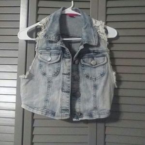 Cropped denim vest. Size. M